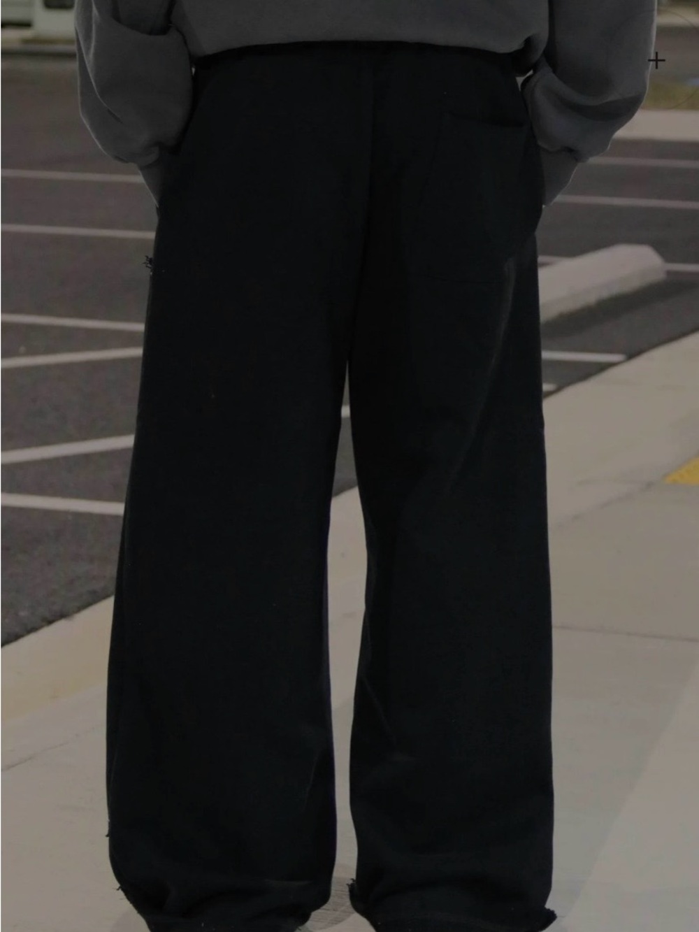 Relaxed Wide-Leg Black Jogger Pants for Men